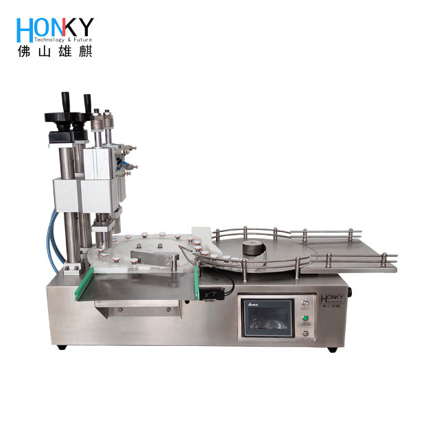 Desktop Using Automatic 5ml Vial crimp Capping Machine With Dual Capping Head for frozen dry powder packing